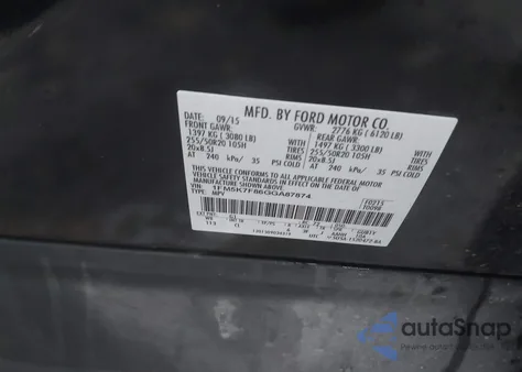 2016 Ford Explorer Limited from USA, damaged, VIN 1FM5K7F86GGA87874